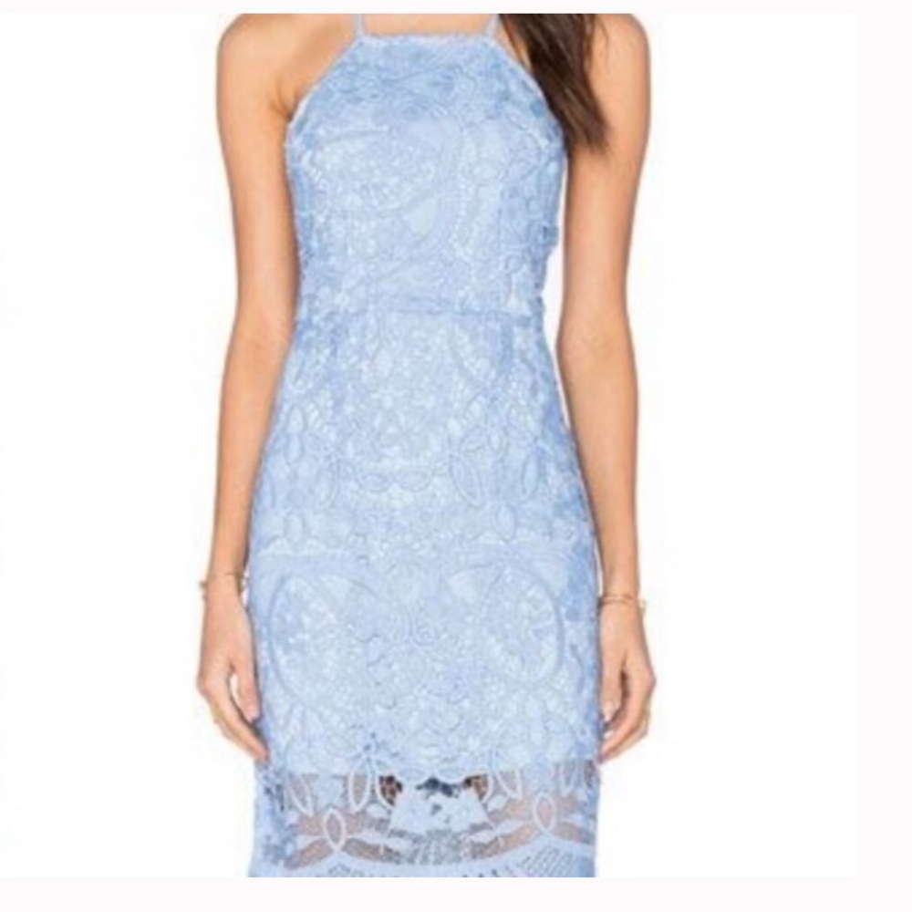 Lovers + Friends Blue Lace Dress